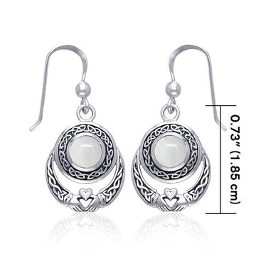 Celtic Knotwork Silver Claddagh Earrings TER070 - Jewelry